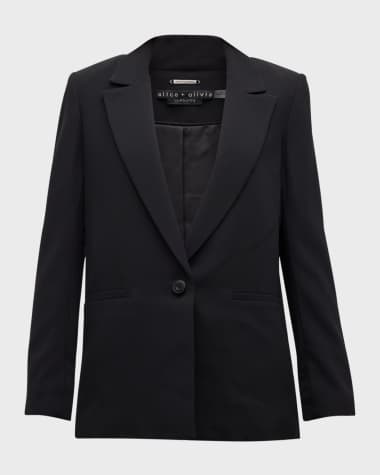 Alice + Olivia Denny Notch-Collar Boyfriend Blazer