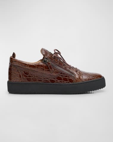 Giuseppe Zanotti Men's Morpheus Croco Dual-Zip Sneakers