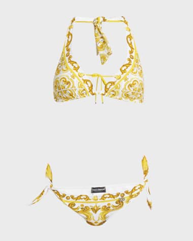Dolce&Gabbana Maiolica Jersey Two-Piece Swimsuit