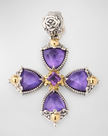 Konstantino Gen K 2 Sterling Silver and 18K Gold Amethyst/Crystal Pendant