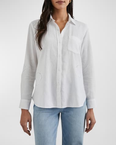 Rails Charli Seashell Cutout Button-Front Shirt