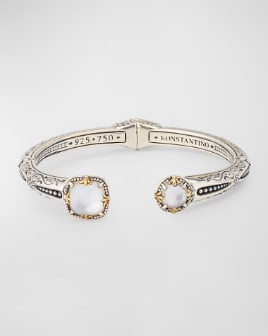 Konstantino Gen K Sterling Silver and 18K Gold Rock Crystal Bracelet