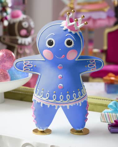 Glitterville Blue Rainbow Dippsy Gingerbread Figure, 18"