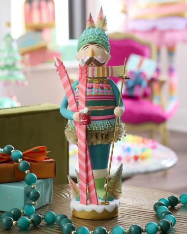 Glitterville Here We Come a Waffling Bronson Nutcracker Tabletop Figure, 17"