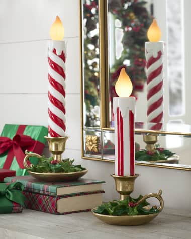 One Hundred 80 Degrees Lighted Christmas Candles, Set of 2