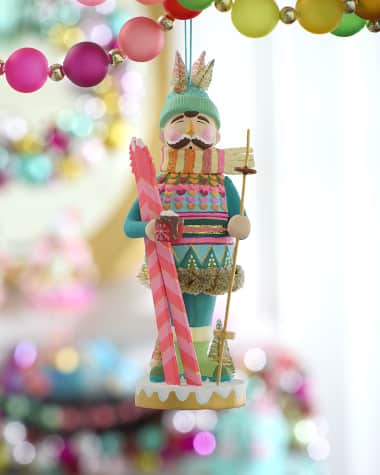 Glitterville Here We Come a Waffling Bronson Christmas Ornament