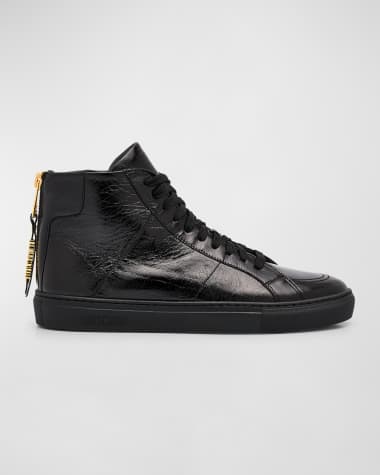 Moschino Men's Leather Zip High-Top Sneakers