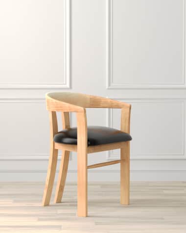 Sarreid Rift Leather Dining Arm Chair