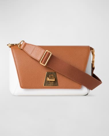 Akris Anouk Small Bicolor Leather Crossbody Bag