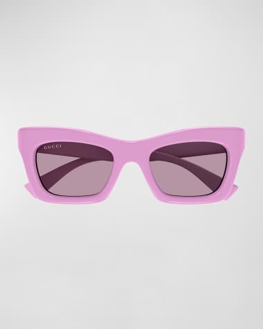 Gucci Logo Acetate Cat-Eye Sunglasses