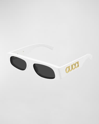 Gucci Logo Acetate Rectangle Sunglasses