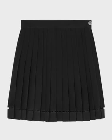 Versace Pleated Silk Georgette Mini Skirt