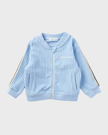 Palm Angels Boy's Logo-Print Ribbed Track Jacket, Size 3M-3