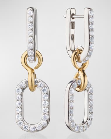 Monica Rich Kosann 18K Gold and Sterling Silver Infinity Earrings with White Sapphire