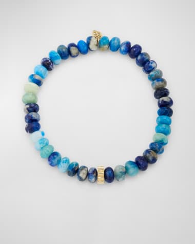 Sydney Evan 6mm Pure Scallop Rondelle on Afganite Beaded Bracelet