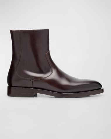 Brunello Cucinelli Men's Polished Calfskin Dress Boots