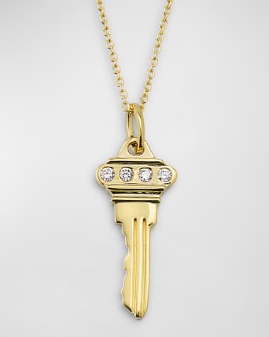 Roberto Coin 18K Key Pendant Necklace with Diamonds
