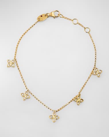 Roberto Coin 18K Diamond Venetian Princess Dangle Station Bracelet