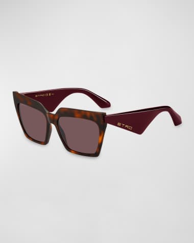 Etro Logo Acetate Butterfly Sunglasses