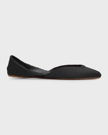 THE ROW Gemma Suede D'Orsay Ballerina Flats