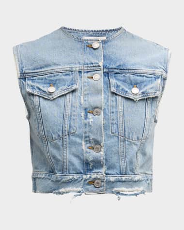 AGOLDE Leo Cropped Denim Vest