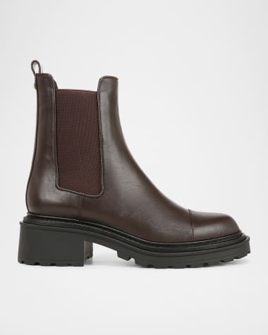 Veronica Beard Delilah Leather Chelsea Booties