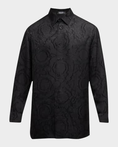 Versace Men's Tonal Barocco Sport Shirt