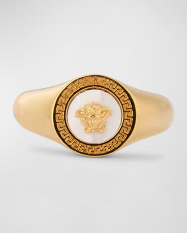 Versace Mother-of-Pearl Medusa and Greca Ring