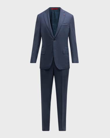 Isaia Men's Blue Birdseye Wool Suit