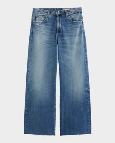 AG Jeans Saige Mid-Rise Wide-Leg Crop Jeans