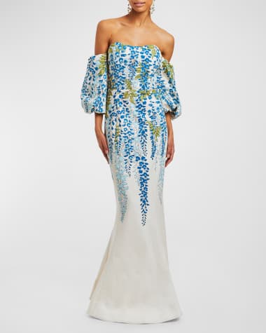 Mestiza New York Liezel Off-Shoulder Floral-Print Mermaid Gown