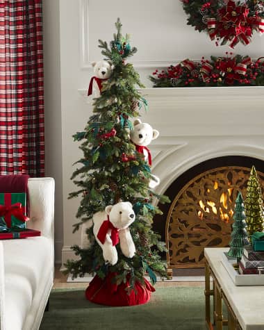Ditz Designs By The Hen House Life-Size Christmas Jubilee Vanilla Cream Cub Trio Tree, 72"