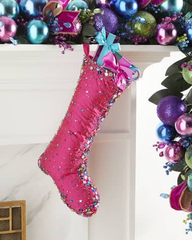 Neiman Marcus Bright Holiday Jeweled Stocking