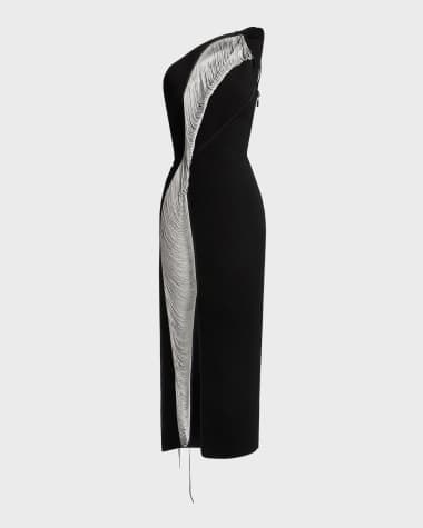 Maticevski Sacrifice Sheath Dress with Fringe Detail