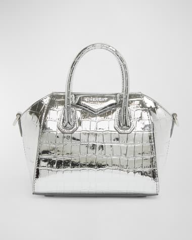 Givenchy Antigona Toy Top-Handle Bag in Metallic Croc-Embossed Leather