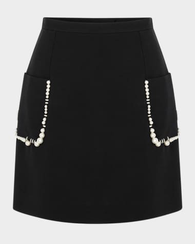 Dice Kayek Beaded Pocket Mini Skirt