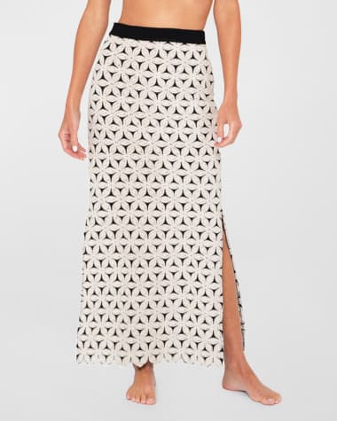 JBQ Sonja Floral Motif Maxi Skirt