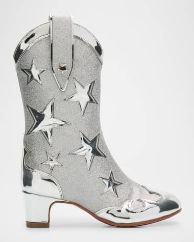 Christian Louboutin Girl's Giddy Calf Leather Cowboy Boots, Toddlers/Kids