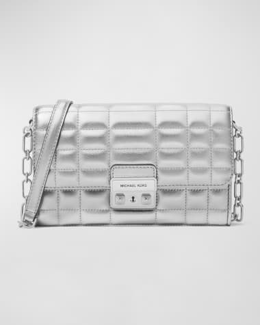 MICHAEL Michael Kors Tribeca Large Quilted Metallic Wallet on Chain