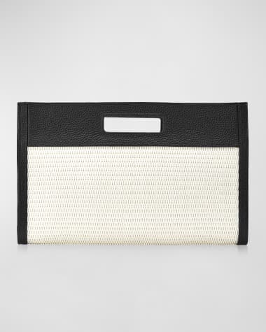 Gigi New York Remy Raffia & Leather Clutch Bag