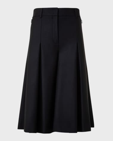 Akris Fiorell Pleated Wide-Leg Bermuda Shorts