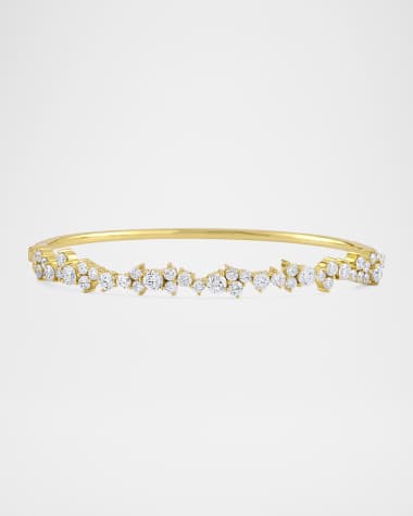 Sydney Evan 14K Yellow Gold Cocktail Hinge Bangle Bracelet with Diamonds