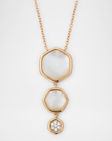 Utopia 18K Rose Gold Diamond and Mother-Of-Pearl Pendant Necklace