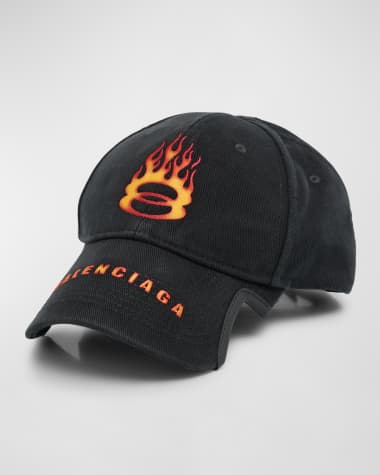 Balenciaga Men's Flame Logo Baseball Cap
