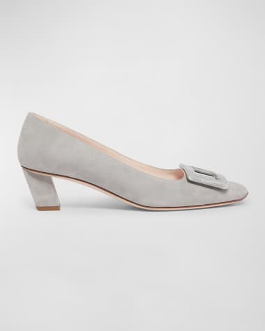 Roger Vivier Belle Vivier Suede Buckle Pumps