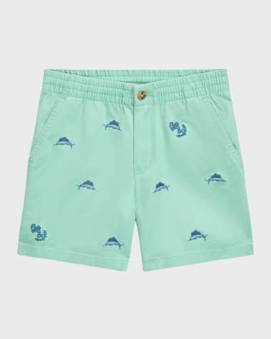 Ralph Lauren Childrenswear Boy's Embroidered Marlin Fish Shorts, Size 8-20