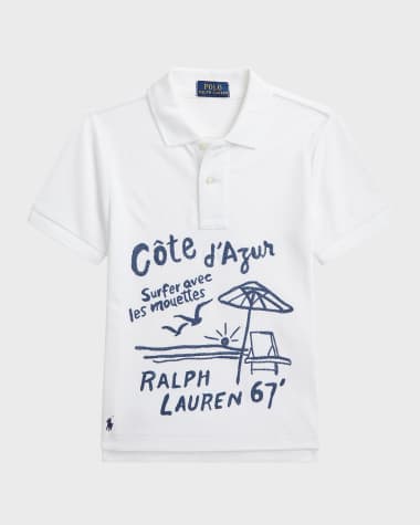 Ralph Lauren Childrenswear Boy's Mesh Graphic Polo Shirt, Size 2-7