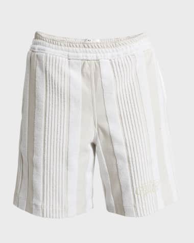 Givenchy Men's Vertical Stripe Cotton Toweling Shorts