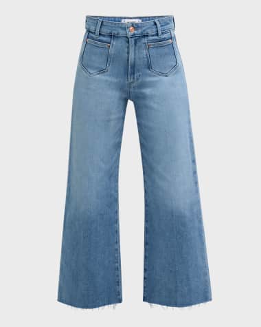PAIGE Anessa Jeans with Inset Patch Pockets and Raw Hem