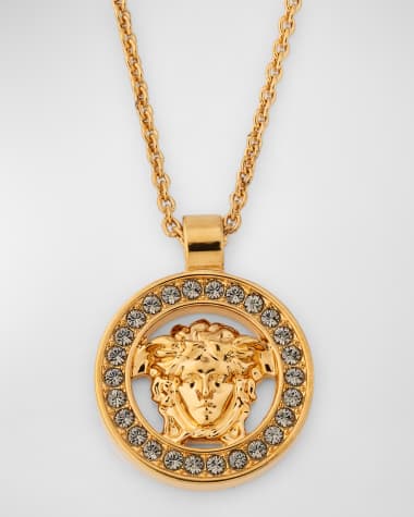 Versace Men's Crystal Medusa Pendant Necklace